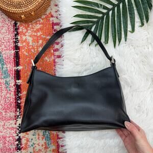 Vintage Y2K 2000s Ann Taylor Black Shoulder Bag Purse Neutral Minimalist
